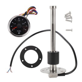 A ABSOPRO Fuel Sending Unit and Gauge Kit 7.87" Length Boat Fuel Sending Unit Marine Fuel Sender Unit Metal Black 1 Set 240-33 Ohm