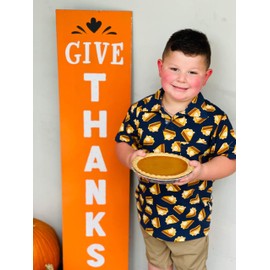 Unique Baby Boys Pumpkin Pie Thanksgiving Collared Polo T Shirt (8, Pie)