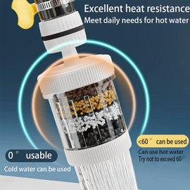 Water Filter Kitchen Tap Filtration Activated Carbon Clean Purifier 360° Rotatable Kitchen Bathroom Water Filter for Sink Faucet Chlorine Fluoride Heavy Metals Hard Water for Home Kitchen Bathroom