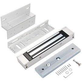 Electric Magnetic Door Lock with Z and L Aluminum Alloy Bracket - 180KG/350lb Holding Force Electromagnet Lock, 12V DC Fail-Safe NC Mode, Suitable for Indoor and Outdoor Access Control Systems