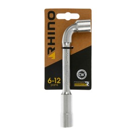 Rhino Pipe and Pipe Wrench, 13 mm, Open Socket Spanner Diameter 13 mm, Hexagonal Drive, Made of Steel, Various Chromium Vanadium, NC