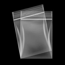 100 Plastic Bags Grip Seal CHOOSE YOUR SIZE Zip Lock Food Safe Storage Clear Sandwich Heavy Duty Poly Pouches Resealable Self Seal Strong Polythene Large Small (127mm x 191mm)