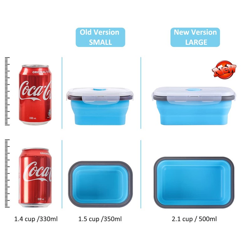 Collapsible Food Storage Containers with Airtight Lid & Air Vent,