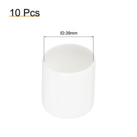 uxcell 10pcs 39mm(1.5") Rubber End Caps, Round Vinyl Plug Insert Plastic End Caps for Tubing, Fence, Pipe Post, Furniture, Railing, White
