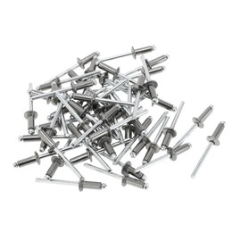 Motoforti Dome Head Large Flange Blind Rivets 4.8mm Grip Diameter 14mm Grip Length 9.35mm Flange Diameter Stainless Steel Silver Tone 50 Pcs