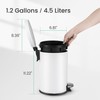 Cesun 1.2 Gallons Small Trash Can with Lid, White Bathroom