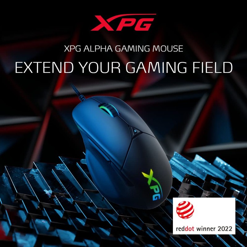 XPG Alpha Gaming-Maus, 16.000 DPI, 400 IPS, 6 programmierbare Tasten,