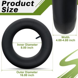 Datanly 4 Pcs 4.80/4.00-8" Tire Inner Tube Heavy Duty Replacement Inner Tube for Wheelbarrows, Hand Trucks, Lawn Mowers, Carts, Dolly, Trailers and More, Black