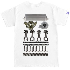 FTD Apparel Men's Turbo Parts T Shirt - XXL White