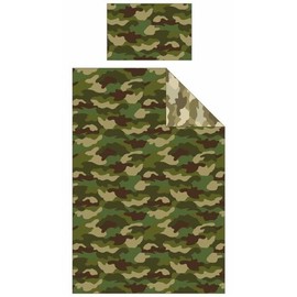 Price Right Home Army Camouflage Green Kids/Teens Bedroom Range - Duvet Cover Set, Fitted Sheet Set & Curtains Available (Single Duvet Cover Set)