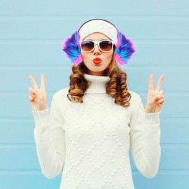 SOIMISS Green Earmuffs Winter Warm Fluffy Earmuffs for Women Girls Christmas Outdoor Ear Warmers, purple