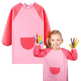 BETESSIN Children's Painting Smock 7-11 Years - Waterproof Painting Apron for Children Height 120-140 cm - Painting Coat School 1st Class - First Day of School & First Day of School Gift Boy & Girl
