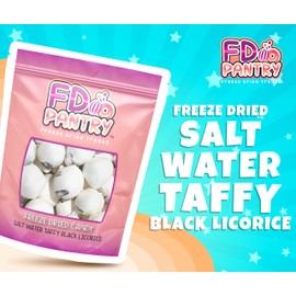 Freeze Dried Candy - Freeze Dried Salt Licorice Water Taffy Treats (Black Licorice 2.75 oz)