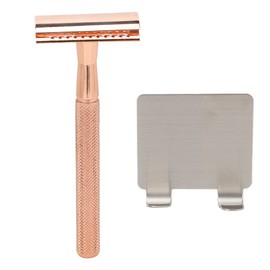 Double Edge Safety Manual Trimmer with Stand Old Fashion Handheld Metal Trimmer for Man Woman Rose Gold