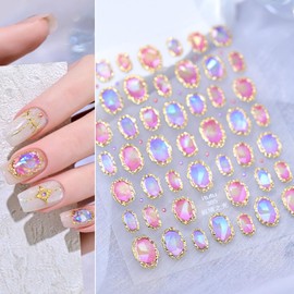 Gold Circle Nail Stickers 5D Embossed Nail Art Stickers Decals with The Light of Extreme Realm Design Nail Stickers for Nail Art Colorful Self-Adhesive Baroque Style Nails Supplies for Women Girls