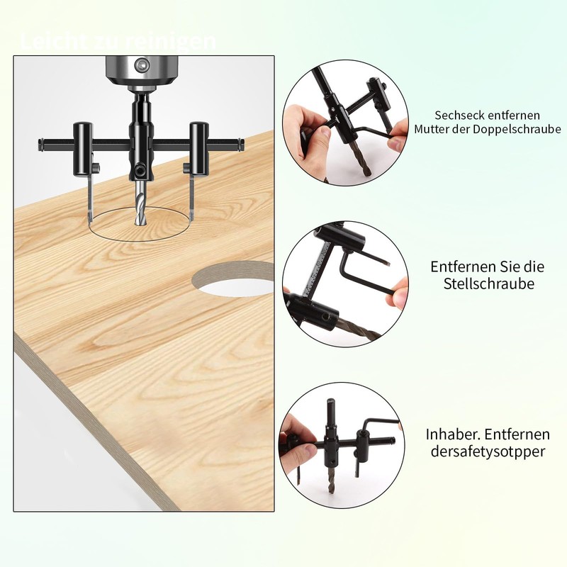 VZU Adjustable Circle Cutter, Adjustable Hole Saws for Diameter 30-300