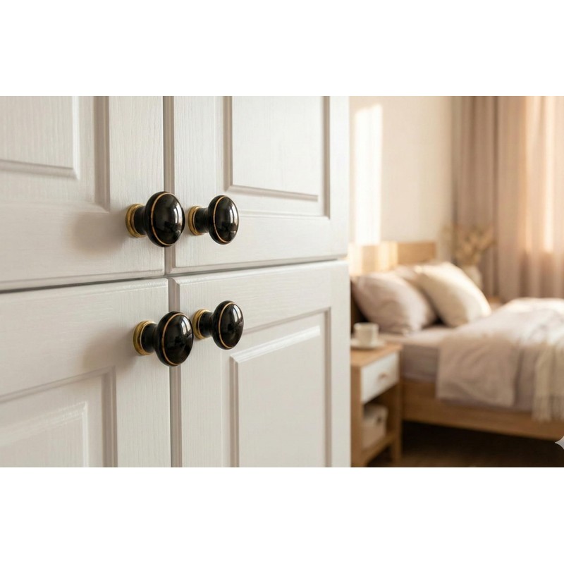 ARTISNO Handmade Ceramic Knobs - Set of 10 Peach Bird