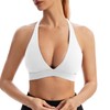 INIBUD Sports Bra for Women Push Up Strappy Workout Top