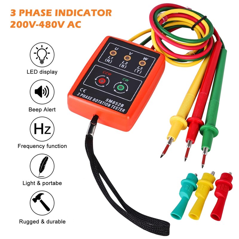 Vegena Phase Tester Rotary Field Meter Ac60 V ~ 600