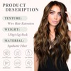 MORICA Invisible Wire Hair Extensions - 20 Inch Mixed Brown