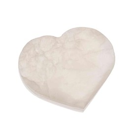 NKlaus Selenite Heart Plate 7.5 x 8.5 cm - Heart-Shaped Selenite Plate, Handmade for Storing Healing Stones and Jewellery, Ideal Spiritual Decoration for Meditation and Energy Work 16459