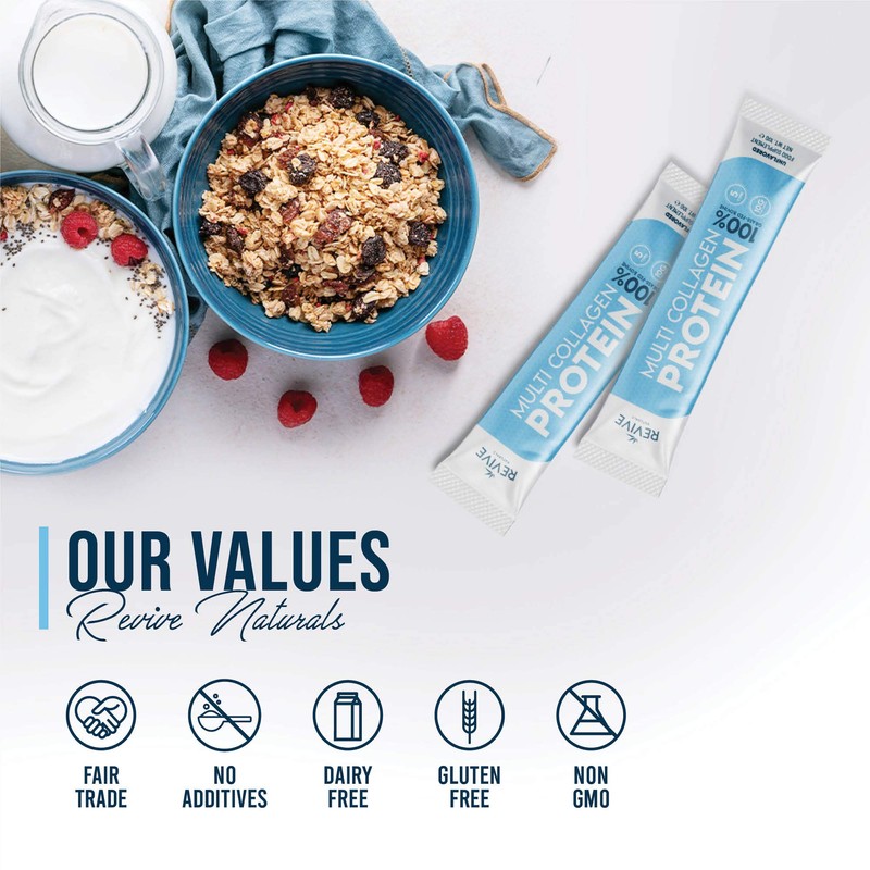 Multi Collagen Protein Powder Packets - Types I, II, III,