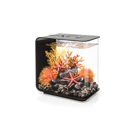 biOrb Flow 15 Acrylic 4-Gallon Aquarium with Multi-Color Remote-Controlled LED Lights Modern Compact Tank for Tabletop or Desktop Display, Black