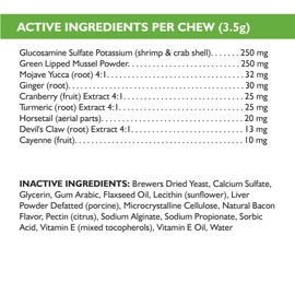 Only Natural Pet Easy Strider Hip and Joint Supplement, All Natural Holistic Glucosamine & Turmeric Formula for Dogs - Made in USA, 60 Soft Chews