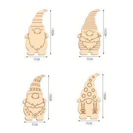 mengger Wooden Discs Christmas Dwarf, 40 Pieces Wooden Christmas Pendants Figures Ornaments Discs Wooden Pendant Christmas Decoration Christmas Pendant