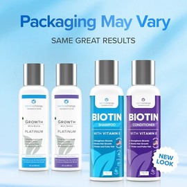 Biotin - Juego de champú y acondicionador para el crecimiento del cabello, sin sulfatos, acondicionador profundo para cabello seco dañado, fabricado e