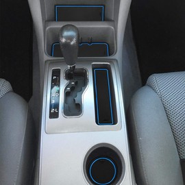 auovo 5pcs Center Console Mats for Toyota Tacoma Accessories 2005-2015 Storage Liner Mat Car Cup Holder Insert Mats Pads for Tacoma 2015 2014(Blue)