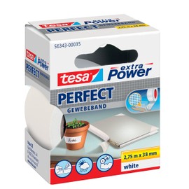 Tesa Extra Power Ribbon Coated Linen Tape 38 mm x 2.75 m White Pack