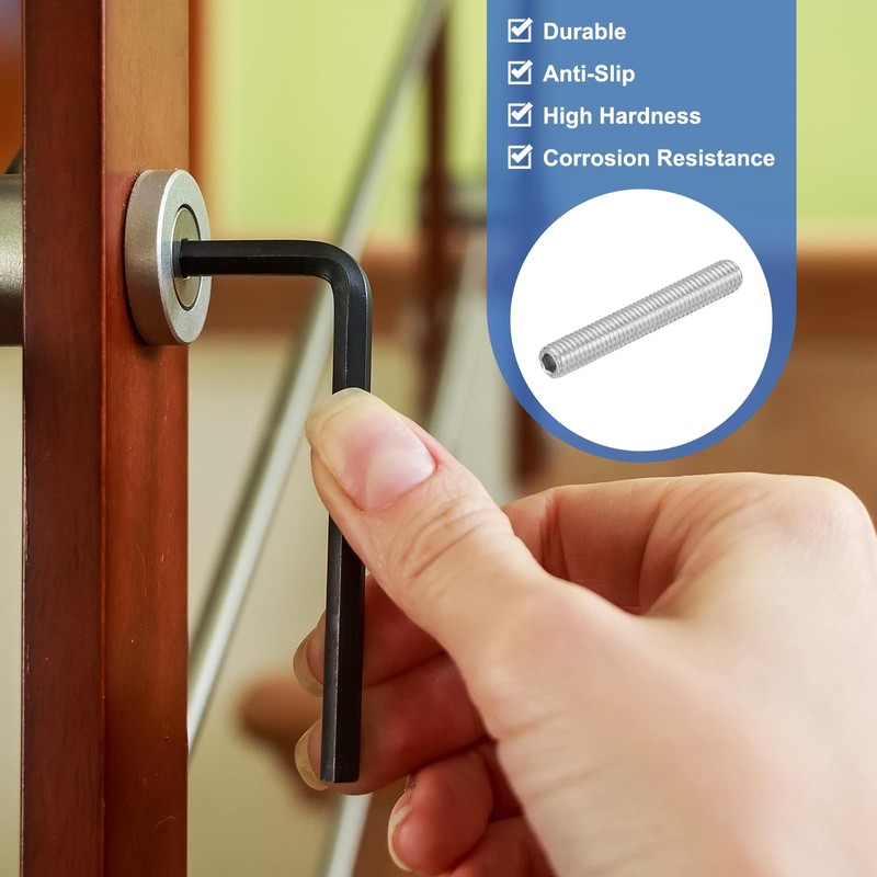 PATIKIL 10 Pcs Hex Socket Grub Screw, M8x60mm Flat Point