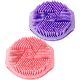 Silicone Bath Brush, Compact Lightweight Accessory for Travel and Daily Use - Didiseaon 2pcs Silicone Body Scrub