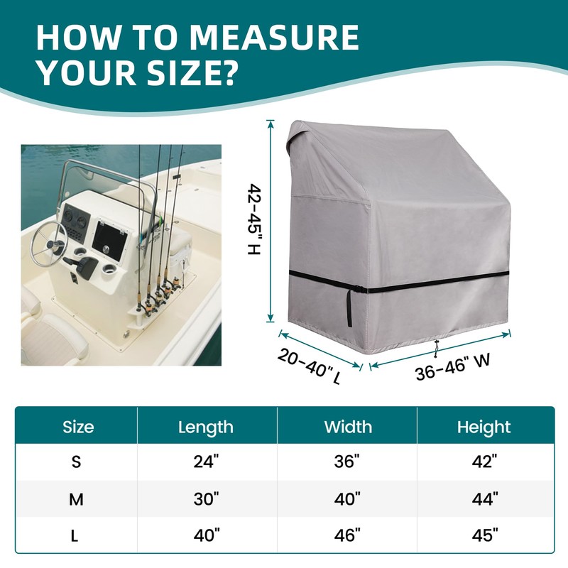 900D Boat Center Console Cover for Outdoor Storage with Large