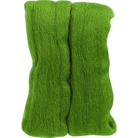 Clover Natural Wool Roving, Moss Green