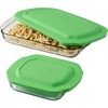 4 Piece Glass Baking Dish Set with Green Lids