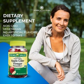 Unique Bundle Store Apple Cider Vinegar Gummies 500 mg – 60 Count, ACV Gummies with Natural Apple Flavor, Daily Wellness Gummy, Vegetarian ACV Supplement, Digestive Support (Pack of 3)