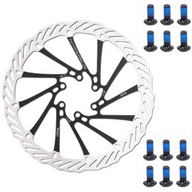 YBEKI 2-Pack Bike Disc Brake Rotor (160/180/203mm) CNC-Machined / 12 Bolts - 6-Hole Lightweight Stainless Steel Rotors with Heat Dissipation Holes for MTB/Road/BMX Bikes (Black) ﻿