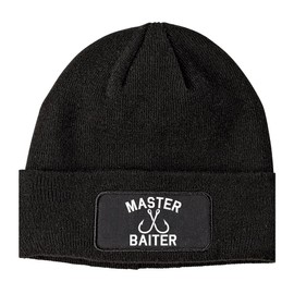 Kings Of NY Master Baiter Fishing Hook Winter Knit Adult Beanie Hat Black