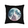 Full-Moon Howling Wolf Design Wolf Howling ICY Moon Forest Wildlife