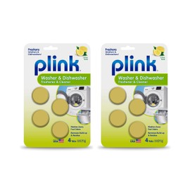Plink-9024 Summit Brands Washer and Dishwasher Freshener Cleaner, 4 Tabs, Yellow, 1 Count (Pack of 8)