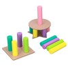 Wooden Tower Stacking Game Wooden Montessori Building Blocks Educational Desktop