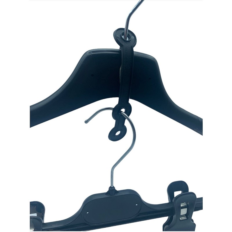 Kiroplast 100 Connectors for Clothes Hangers Extension Hangers Black Clothing