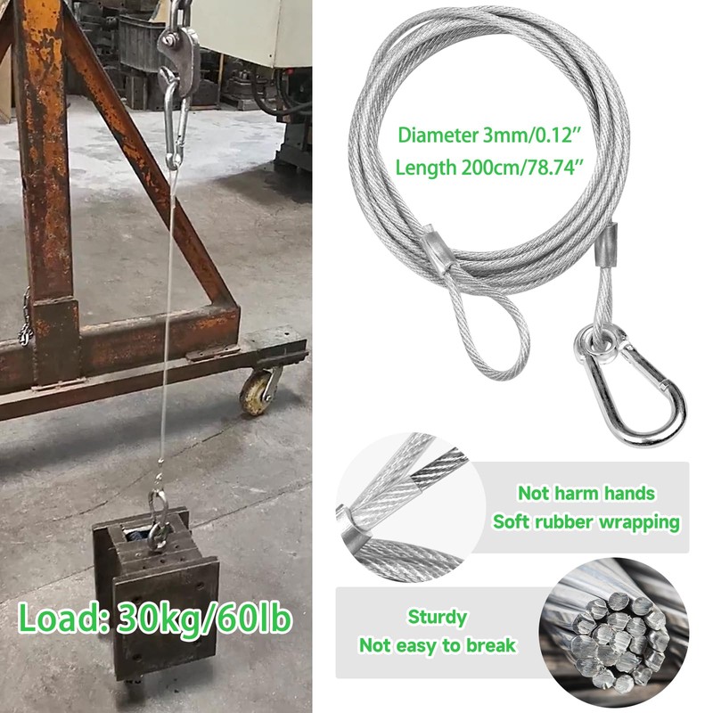 Mad Owl Safety Rope Fixing Device, Stage Light Safety Cable,Transparent