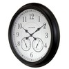 AcuRite 75473 24-inch Weathered Black Wall Clock with Thermometer and