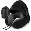 Hooded Travel Neck Pillow for Airplane & Car – U-Shaped