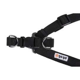 GOGO Pet Products Comfy Nylon 5/8-Inch Adjustable Easy Pet Harness, Small, Black