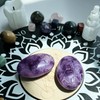 XIANNVXI 2.4" Large Amethyst Crystal Stone Polished Palm Healing Gemstone