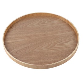 Round Shape Solid Wood Tea Coffee Snack Food Meals Serving Tray Plate Restaurant Trays Wooden